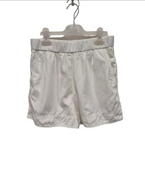 COS White Cotton Linen Lyocell Blend Pull On Elastic Waist Shorts Size 6